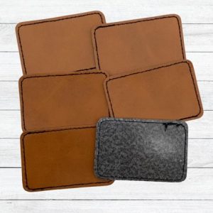 Rawhide Leatherette Stitched Patches with Adhesive 2" x 3" 10 Pack