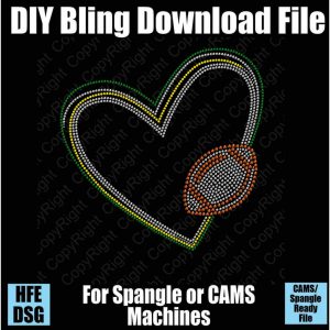 Multi Line Football Heart Download File - CAMS/ProSpangle