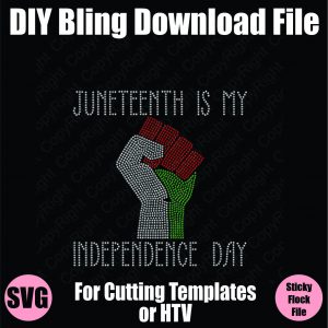 Juneteenth Download Bling SVG Cutting File for Templates